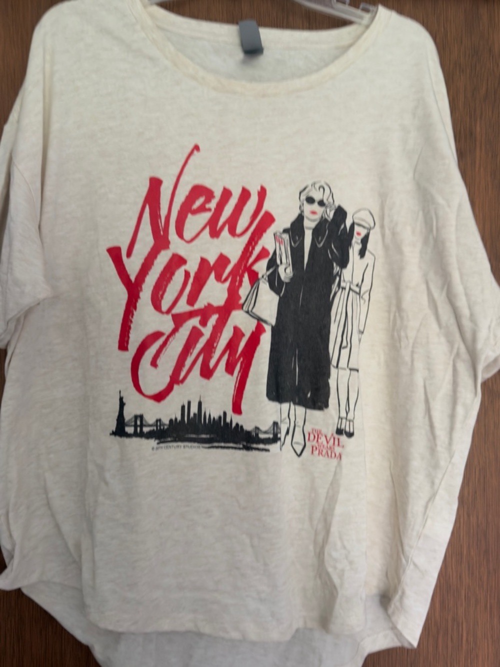 Devil Wears Prada New York City Graphic Tee - Cream with Red & Black Print